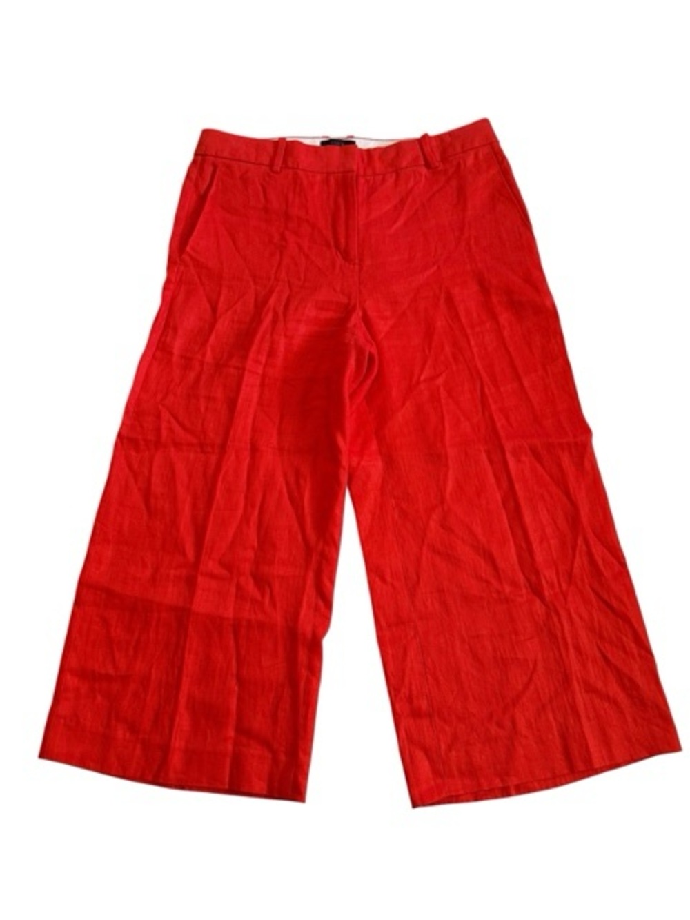 J.Crew 100% Linen High Rise Wide Leg Cropped Pants Women’s Size 8